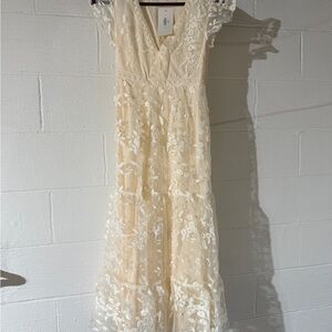 One Loved Babe “Beauty Beyond Compare” Cream Dress — XS | New With Tags
